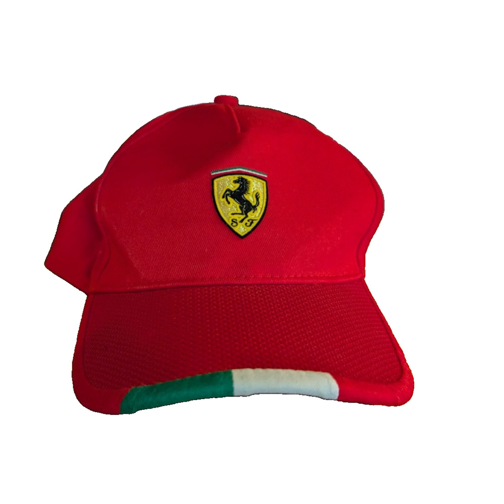 Scuderia FERRARI Logo Hat ~ Official Product Adjustable Strapback Race Cap ~ Red
